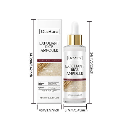Rice Serum for Face Hydrating Brighten Skin Repair Smooth Facial Essence Gentle Exfoliation Remove Blackheads Collagen Ampoules
