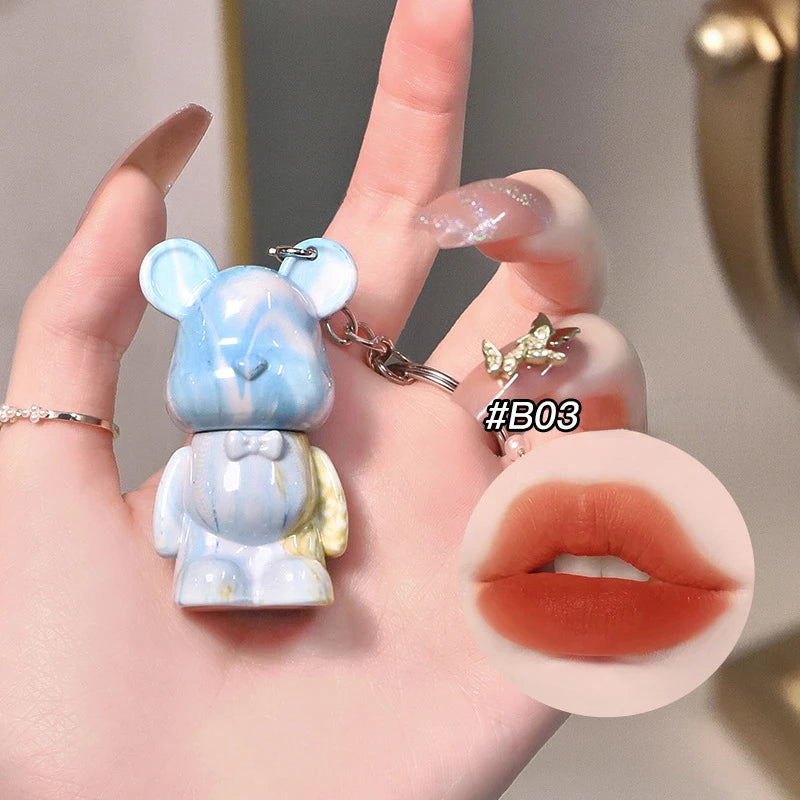 Fluid Bear Non Stick Cup Fog Lipstick Velvet Matte Silky Texture Easy To Color Lasting Does Not Fade Lip Gloss Makeup Cosmetic
