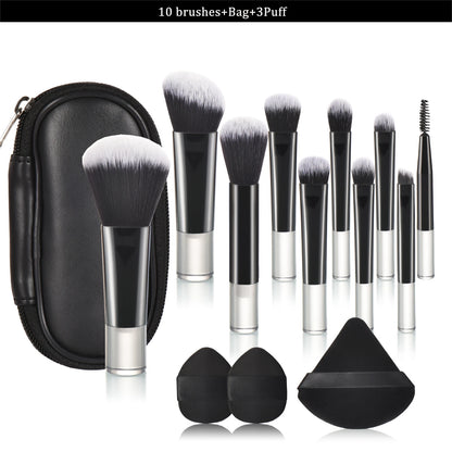 10 black Mini makeup brush Travel portable Makeup Tool Makeup Puff - Palm Brush Professional Makeup tool set