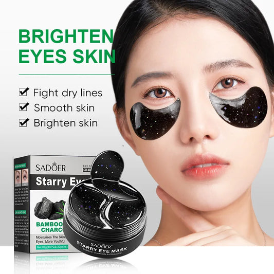 60pcs Bamboo Charcoal Collagen Eye Mask Moisturizing  Eye Patches Anti Dark Circles EyesCare Gel Masks Eyepatch Beauty skincare