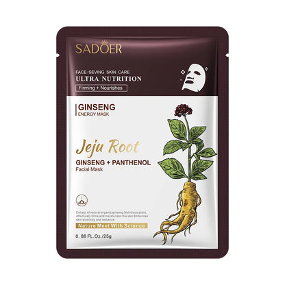 5pcs SADOER Plant Roots Face Mask Ginseng Carrot Ginger Facial Masks Moisturizing Firming Hydrating Face Sheet Mask Skin Care