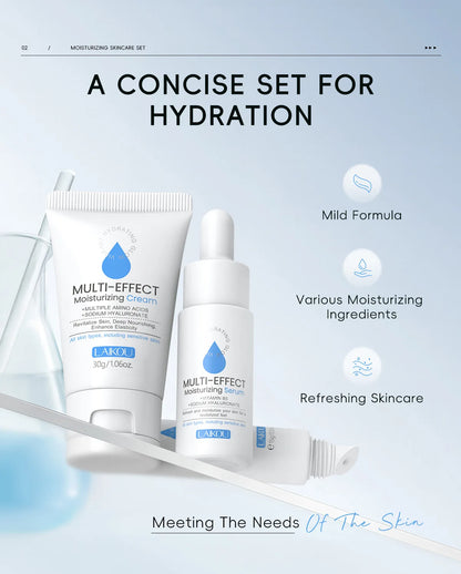 LAIKOU Nourishing Moisture Surge Hydration 3-Piece (Essence + Eye Cream + Face Cream) Skin Firming Skincare Set