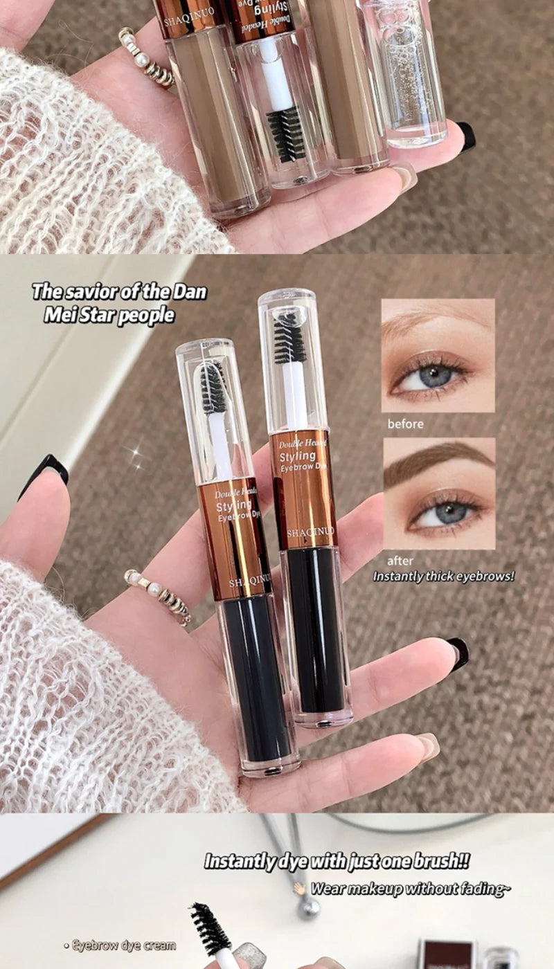 SHAQINUO Dual-Ended Eyebrow Mascara-Shape & Color with Long-Lasting Hold,Waterproof and Smudge-Proof for a Natural-Looking Finis