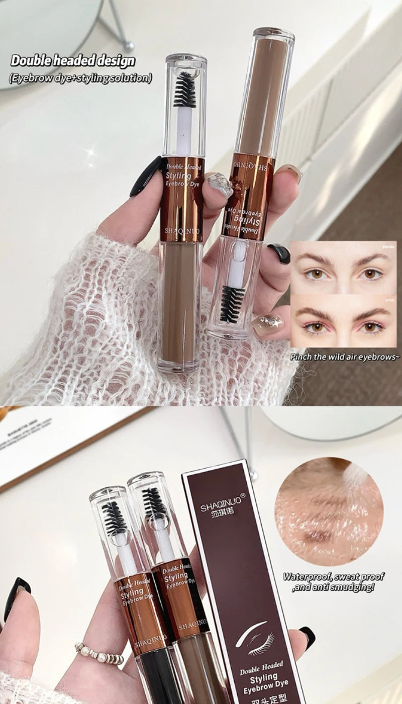 SHAQINUO Dual-Ended Eyebrow Mascara-Shape & Color with Long-Lasting Hold,Waterproof and Smudge-Proof for a Natural-Looking Finis