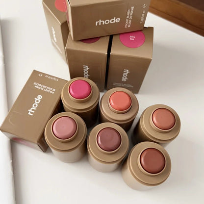 RHODE Makeup Cheek Pocket Blush Rouge Cream Blusher Stick Lip Gloss Phone Case For iPhone Data Cake New Lipstick Blush Gift