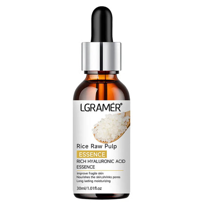White Rice Serum Cream Combo Smooth Wrinkles Lifting Shrink Pores for Younger Healthier Skin Moisturizing Rice Raw Pulp Care Se