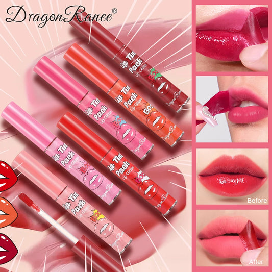 Tear-Off Lip Gloss, Waterproof and Long-Lasting, Suitable for All Skin Types, Hydrating and Moisturizing Lip Balm, Non-Fading, N