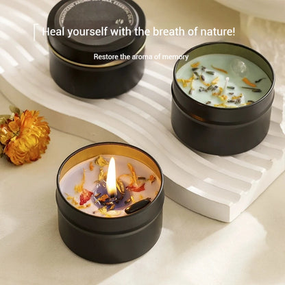 Natural Dried Flowers Aromatherapy Candles Sleep Aid Indoor Tabletop Long-Lasting Fragrance Ambient Fragrance Decorative Items