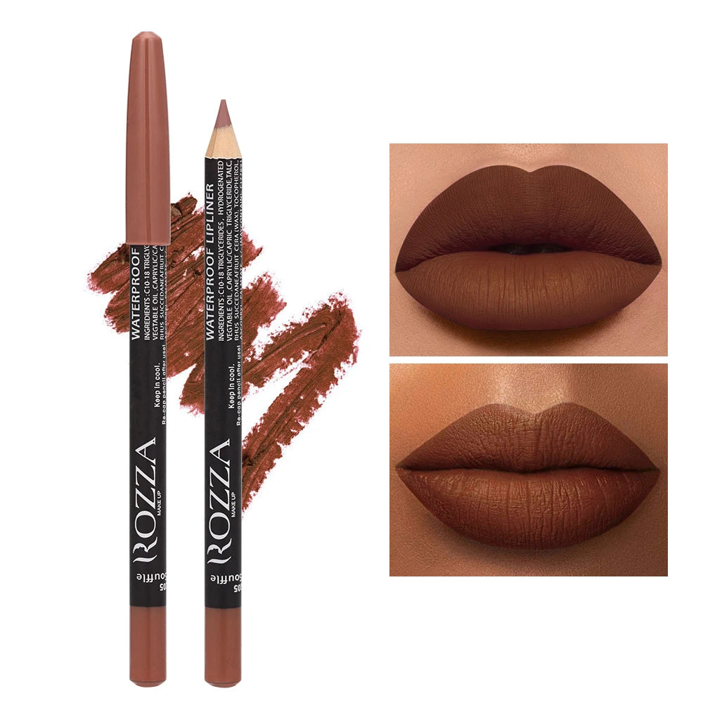 6pcs/set Lip Liner Set 6 Colors Waterproof Matte Longlasting Nude Color Lipstick Pencil Set Brown Lip Liner  Lip Pencil