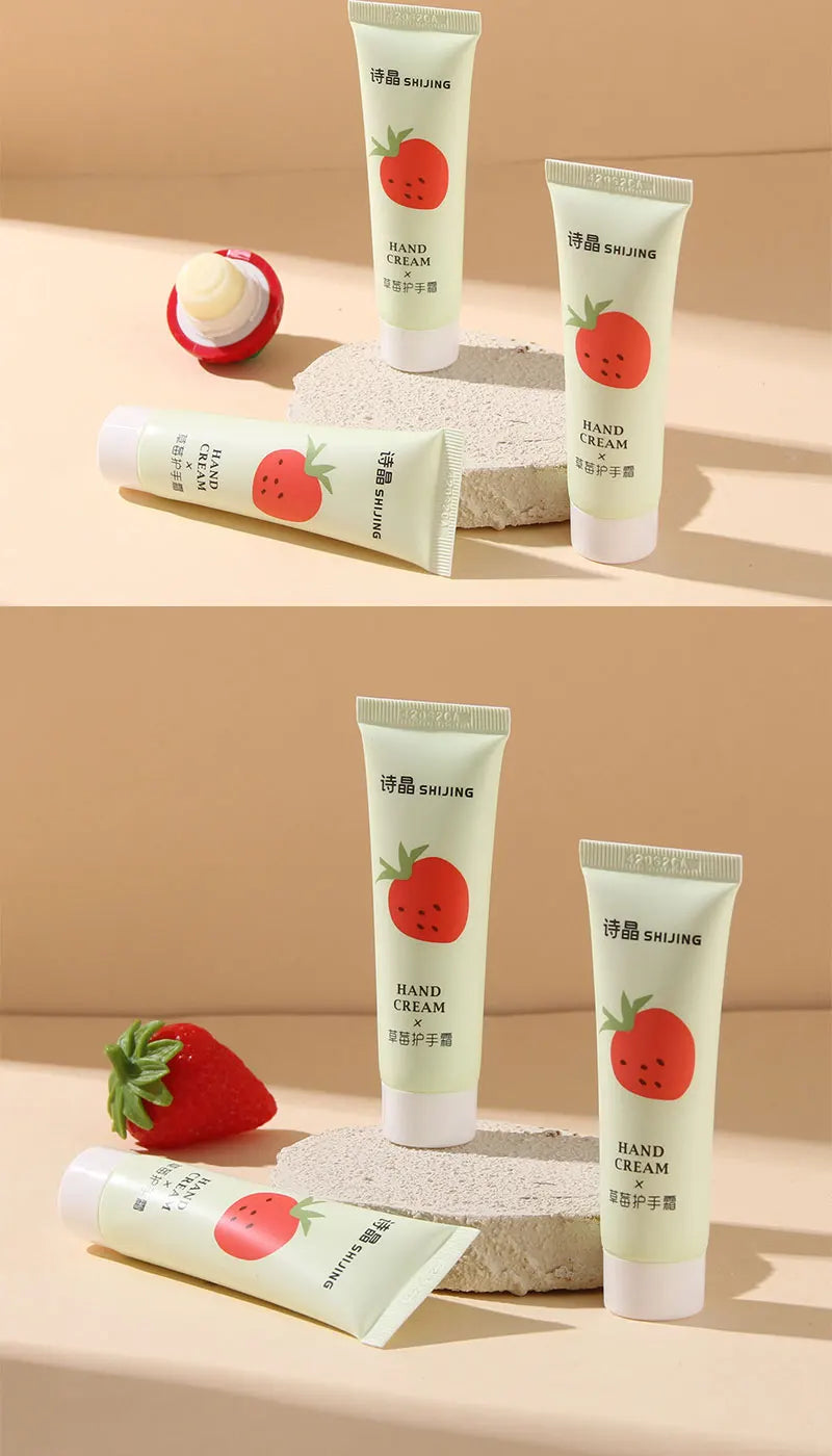Peach, Strawberry and Nut Hydrating Moisturizing Lip Balm Winter Anti-freeze, Anti-Crack Repair Moisturizing