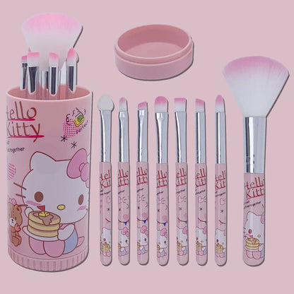 MINISO HelloKitty Cartoon KT cat 8-piece makeup brush set nose shadow brush portable brush set