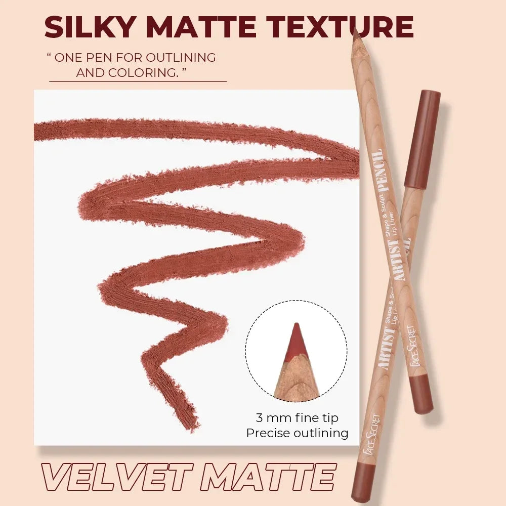 6pcs Lip Liner Pen 6 Colors Waterproof And Sweat-proof Not Easy To Fade Non-stick Cup Nude Lipstick Pencil SET