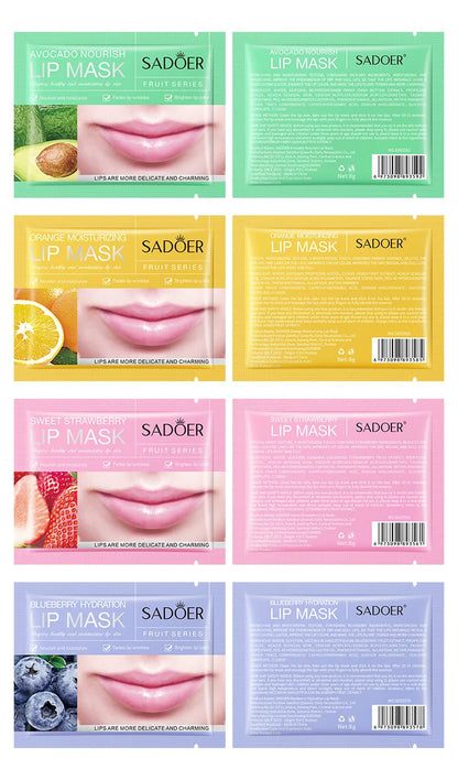 30pcs Fruits Lip Mask Moisturizing Nourishing Collagen Lip Patches Plump Lips Beauty Skincare Lips Pads Lipmask Skin Care