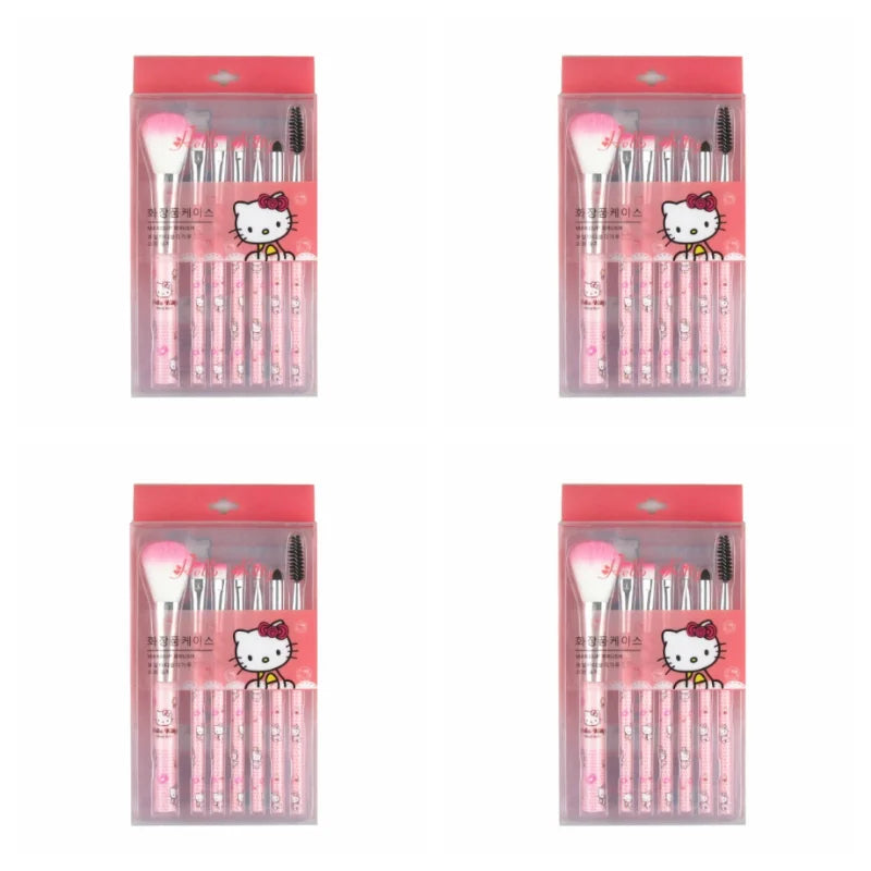 Sanrio Makeup Brush Set Hello Kitty Eyeshadow Foundation Blush Brush Women Cosmetic Beauty Tools Kit Girl Birthday Gift with Box