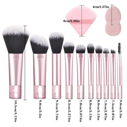10 black Mini makeup brush Travel portable Makeup Tool Makeup Puff - Palm Brush Professional Makeup tool set