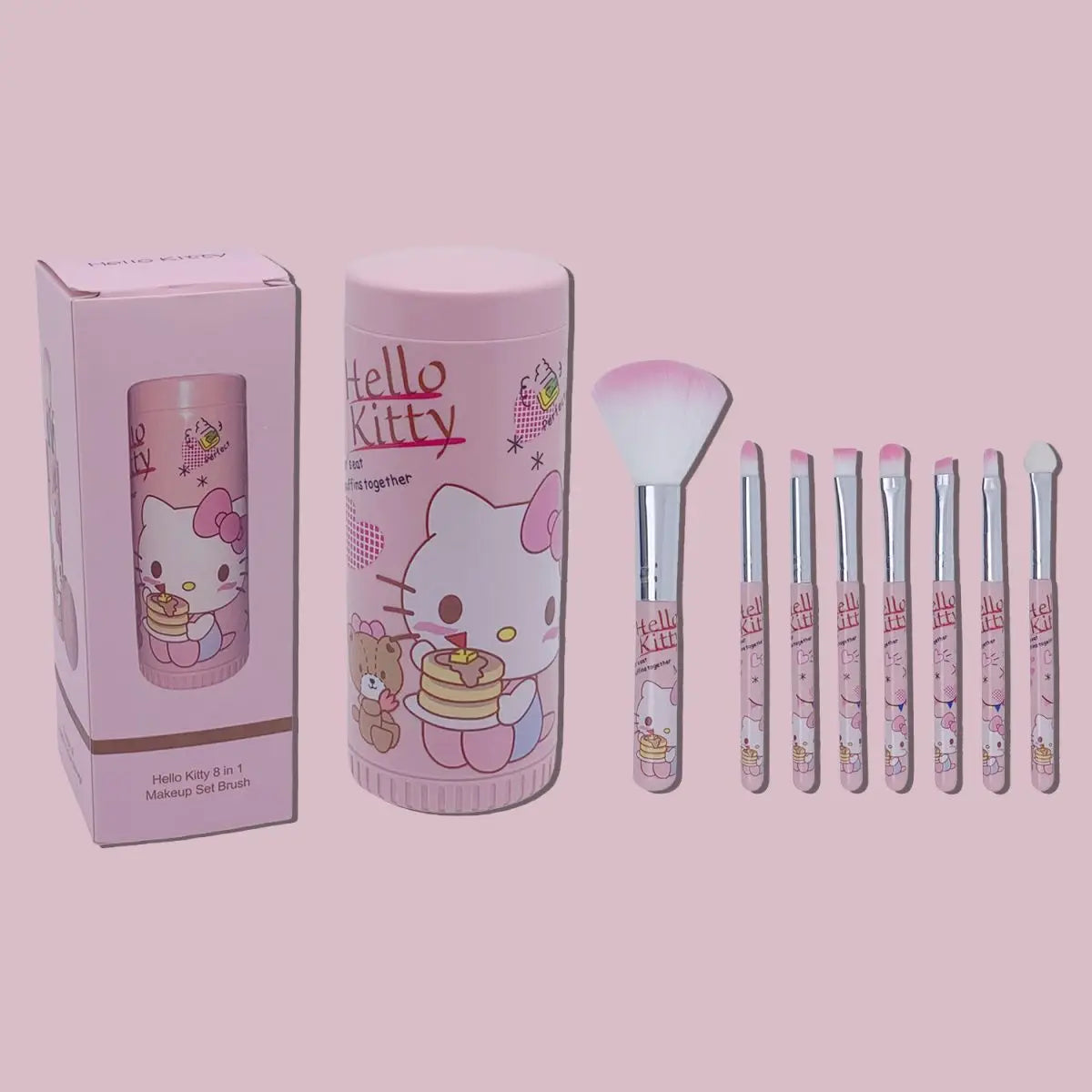 MINISO HelloKitty Cartoon KT cat 8-piece makeup brush set nose shadow brush portable brush set