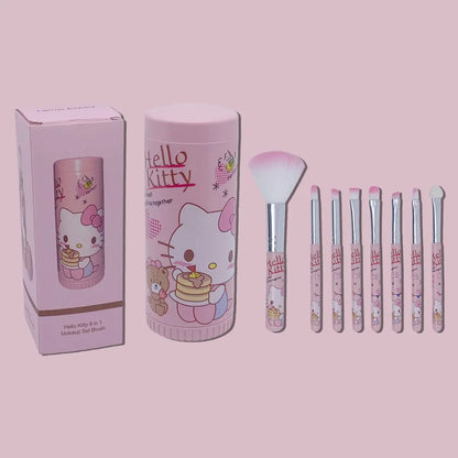 MINISO HelloKitty Cartoon KT cat 8-piece makeup brush set nose shadow brush portable brush set
