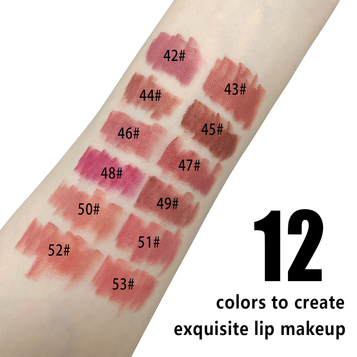 12 color lip enriching lipliner, lip moisturizing, three-dimensional fitting, light, thin, silky and clear lip liner