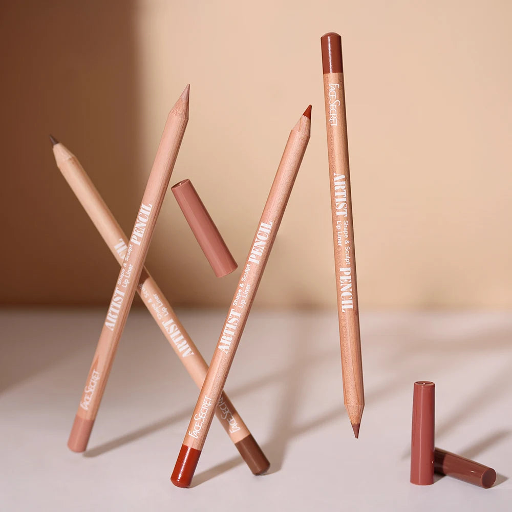 6pcs Lip Liner Pen 6 Colors Waterproof And Sweat-proof Not Easy To Fade Non-stick Cup Nude Lipstick Pencil SET