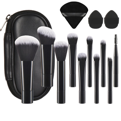 10 black Mini makeup brush Travel portable Makeup Tool Makeup Puff - Palm Brush Professional Makeup tool set