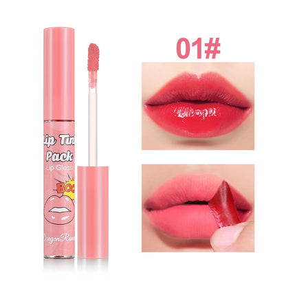 Tear-Off Lip Gloss, Waterproof and Long-Lasting, Suitable for All Skin Types, Hydrating and Moisturizing Lip Balm, Non-Fading, N