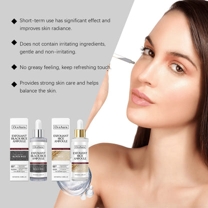 Rice Serum for Face Hydrating Brighten Skin Repair Smooth Facial Essence Gentle Exfoliation Remove Blackheads Collagen Ampoules