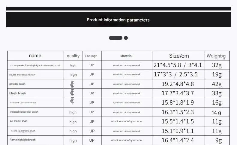 Professional makeup brushes Blusher Powder Eyeshadow Eyebrow Foundation Brush luxury Vegan Makeup Tools