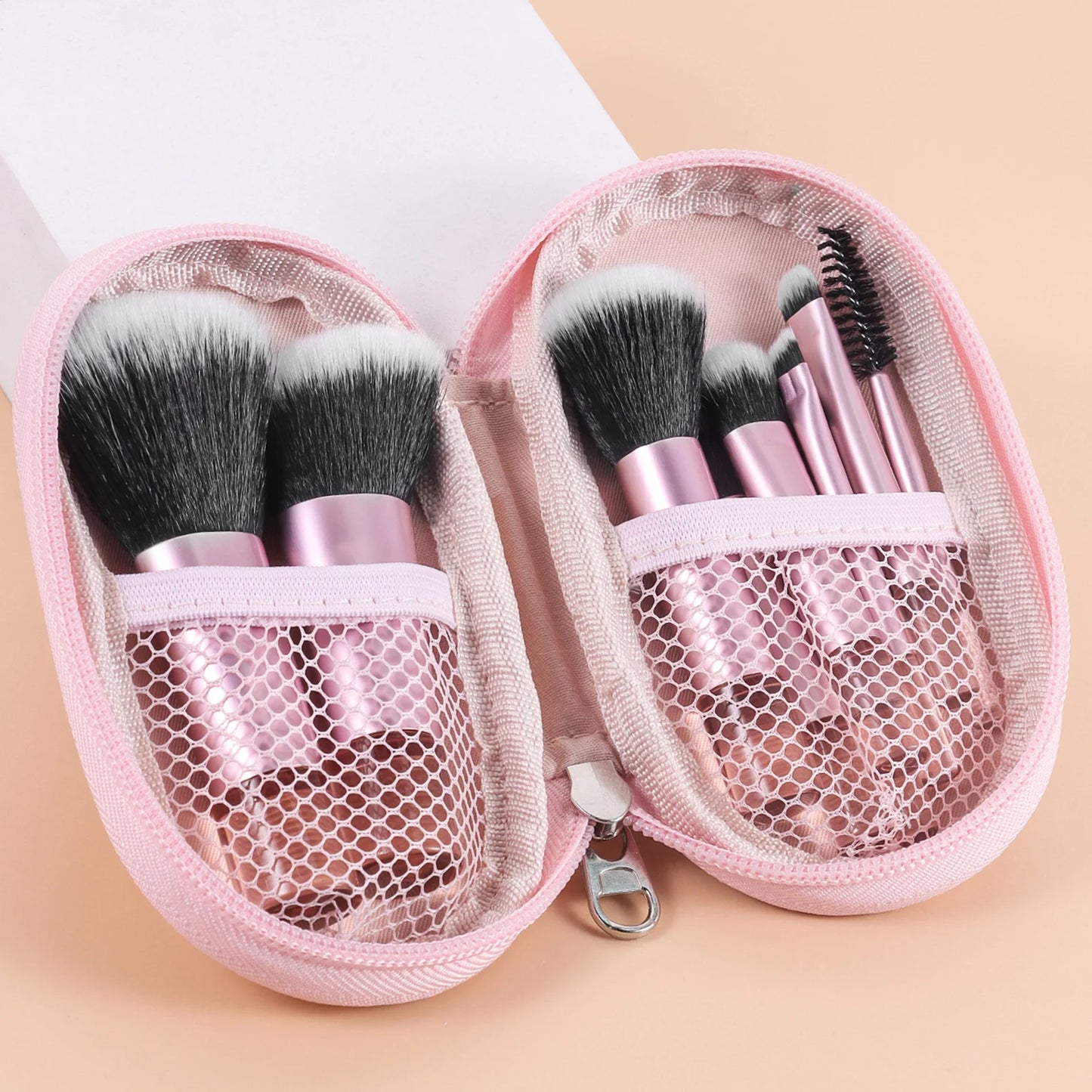 10 black Mini makeup brush Travel portable Makeup Tool Makeup Puff - Palm Brush Professional Makeup tool set