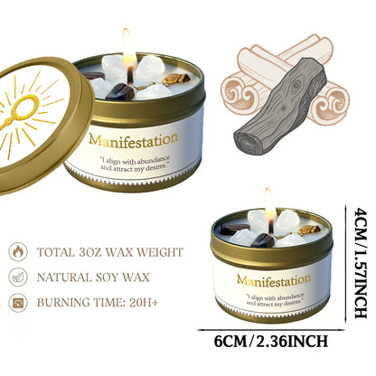 Goal Achievement Manifestation Candle | Scented Soy Wax for Success & Focus | Spiritual Gift with Intention Card