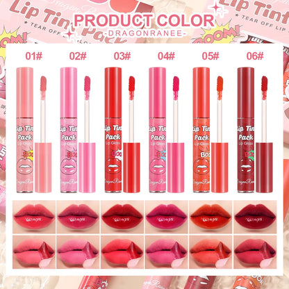 Tear-Off Lip Gloss, Waterproof and Long-Lasting, Suitable for All Skin Types, Hydrating and Moisturizing Lip Balm, Non-Fading, N