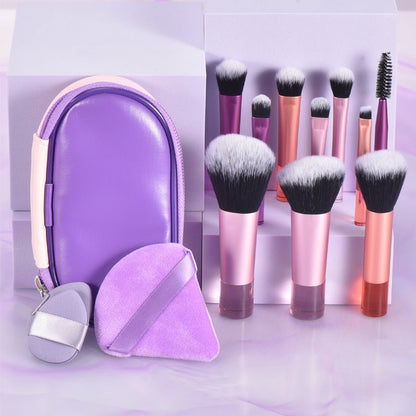 10 black Mini makeup brush Travel portable Makeup Tool Makeup Puff - Palm Brush Professional Makeup tool set