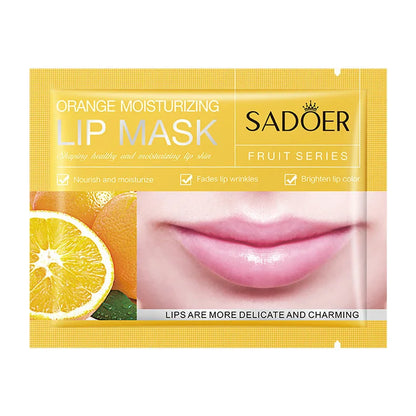 10pcs SADOER Fruits Moisturizing Lip Mask Lips Skin Care Nourishing Hydrating Crystal Collagen Gel Lip Patches Lips Plumper