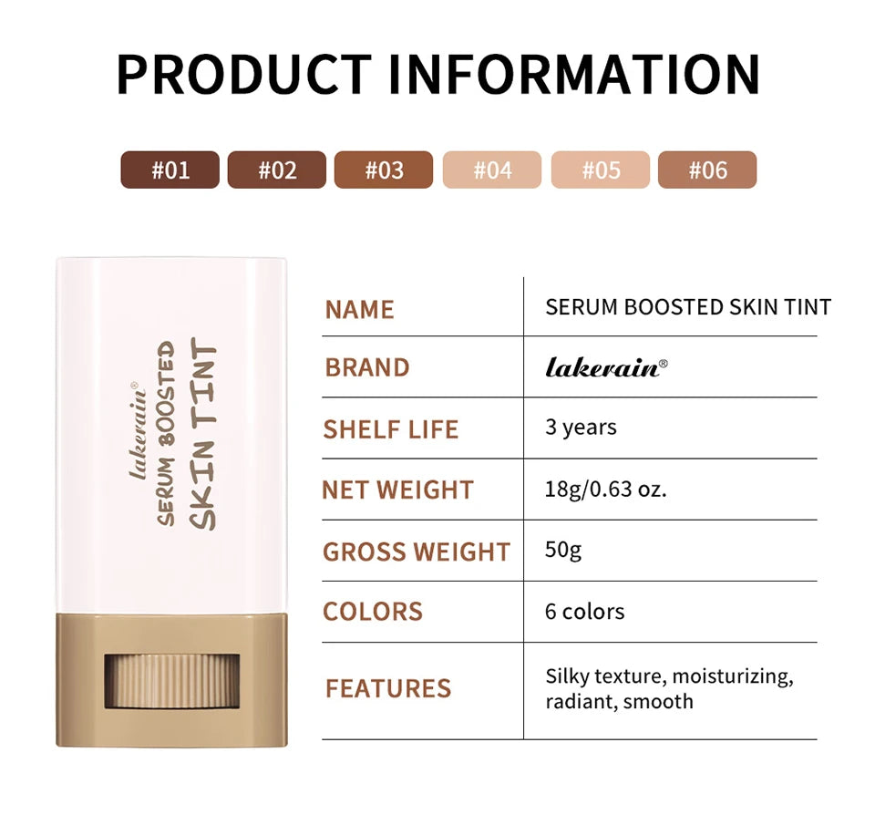 Magic Eraser Foundation Stick Serum Boosted Skin Tint Foundation Stick Smooth Plumper Hight Coverage Travel Bronze Foundation