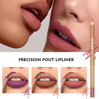 12 color lip enriching lipliner, lip moisturizing, three-dimensional fitting, light, thin, silky and clear lip liner