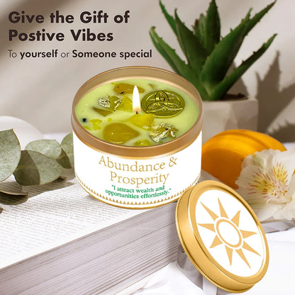 Aromatherapy Candle -Love & Relationship Crystal Ritual Candle,lasting home aromatherapy,creative anti-scalding iron can candles