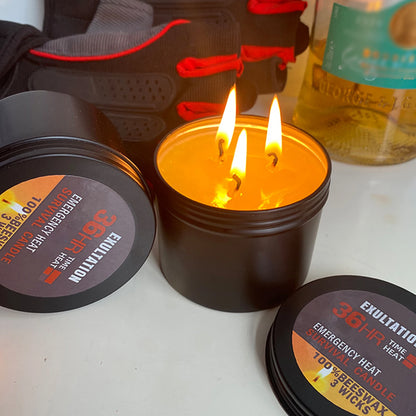 36 Hour Survival Candle 3- Environmentally Friendly Odorless Candle with Lid Picnic Outdoor Supplies