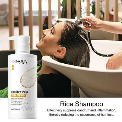 Rice Moisturizing Shampoo Hair Strengthening Shampoo For Hair Cleansing Brittle And Dry Hair Moisturizer For Dry Oily Hair For