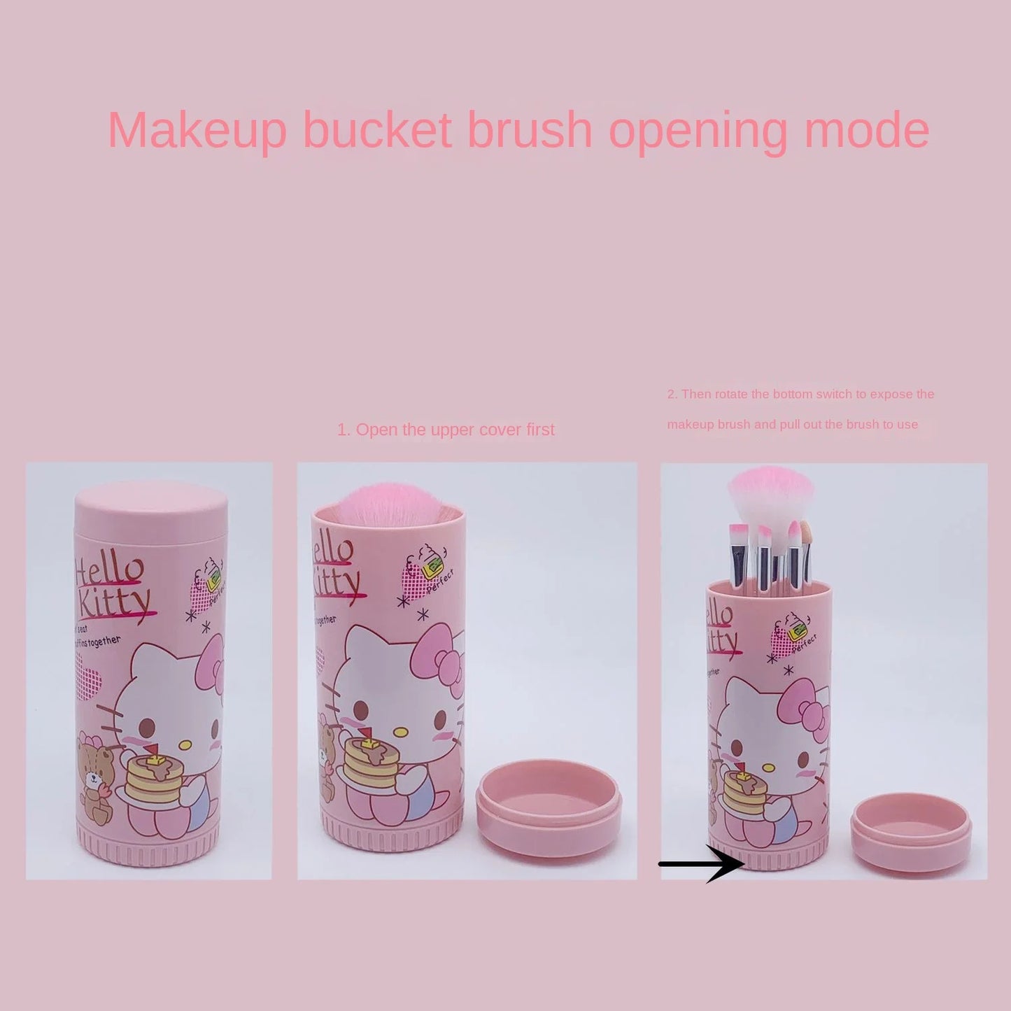 MINISO HelloKitty Cartoon KT cat 8-piece makeup brush set nose shadow brush portable brush set