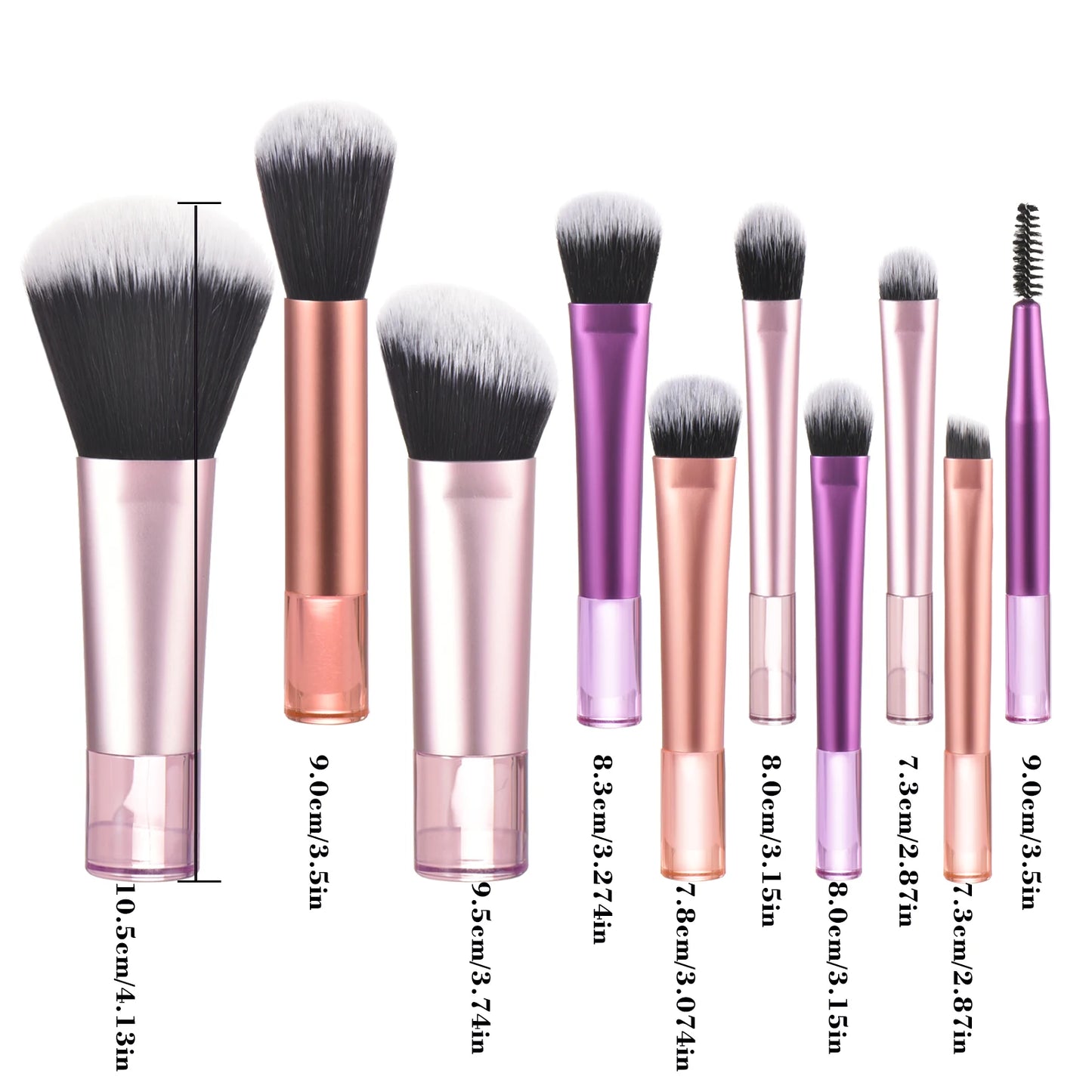 10 black Mini makeup brush Travel portable Makeup Tool Makeup Puff - Palm Brush Professional Makeup tool set