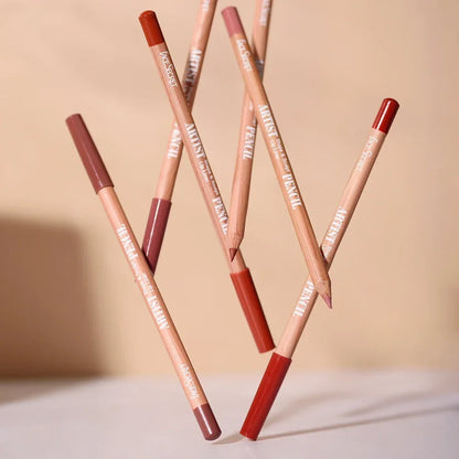 6pcs Lip Liner Pen 6 Colors Waterproof And Sweat-proof Not Easy To Fade Non-stick Cup Nude Lipstick Pencil SET