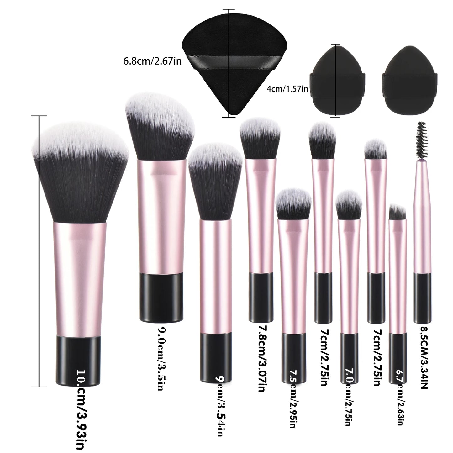 10 black Mini makeup brush Travel portable Makeup Tool Makeup Puff - Palm Brush Professional Makeup tool set