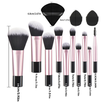 10 black Mini makeup brush Travel portable Makeup Tool Makeup Puff - Palm Brush Professional Makeup tool set