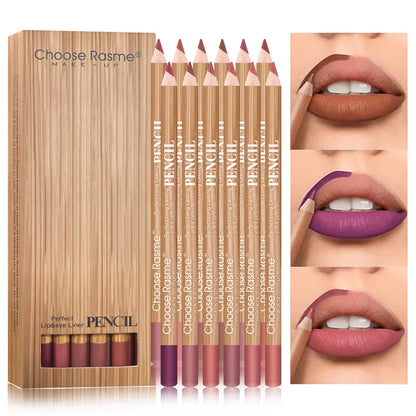 12 color lip enriching lipliner, lip moisturizing, three-dimensional fitting, light, thin, silky and clear lip liner