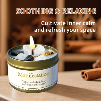 Goal Achievement Manifestation Candle | Scented Soy Wax for Success & Focus | Spiritual Gift with Intention Card