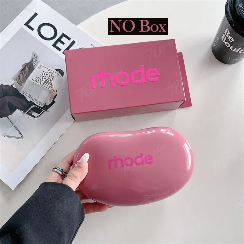 Rhode Makeup Portable Soft Silicone Storage Bag Gifts Cover Charm Woman Cosmetic Mirror Lipstick Blush Moisturizing Lip Gloss