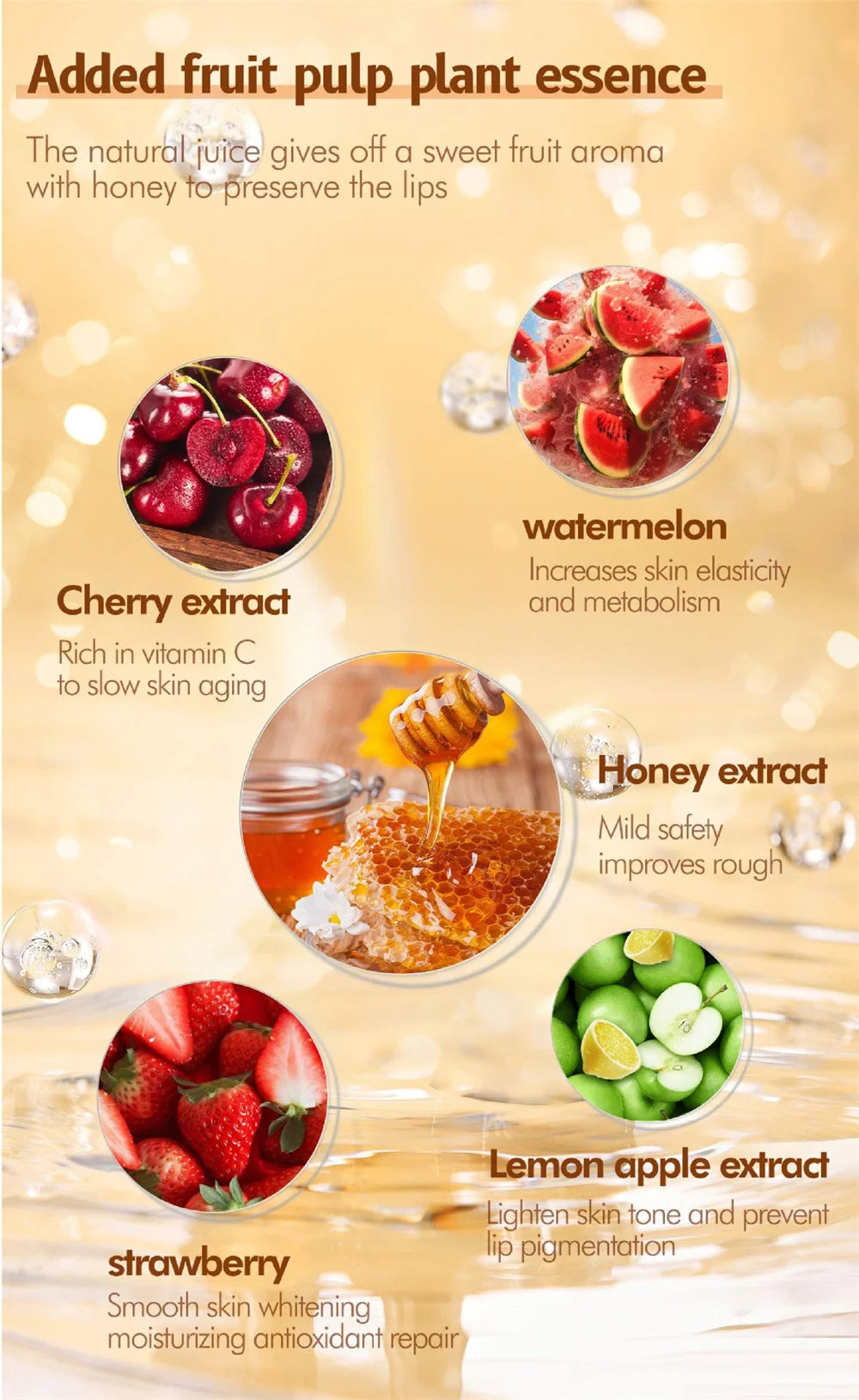 5.5g Lip Sleep Mask Night Sleep Maintenance Moisturizing Lip Gloss Bleach Cream Nourishing Lip Care Strawberry Honey