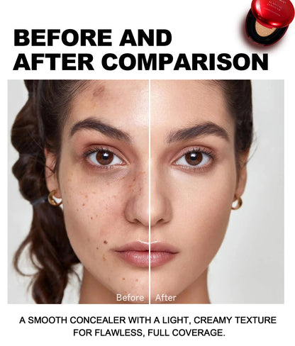 Red Shell Air Cushion Foundation Concealer Long Lasting Non-Stick Foundation