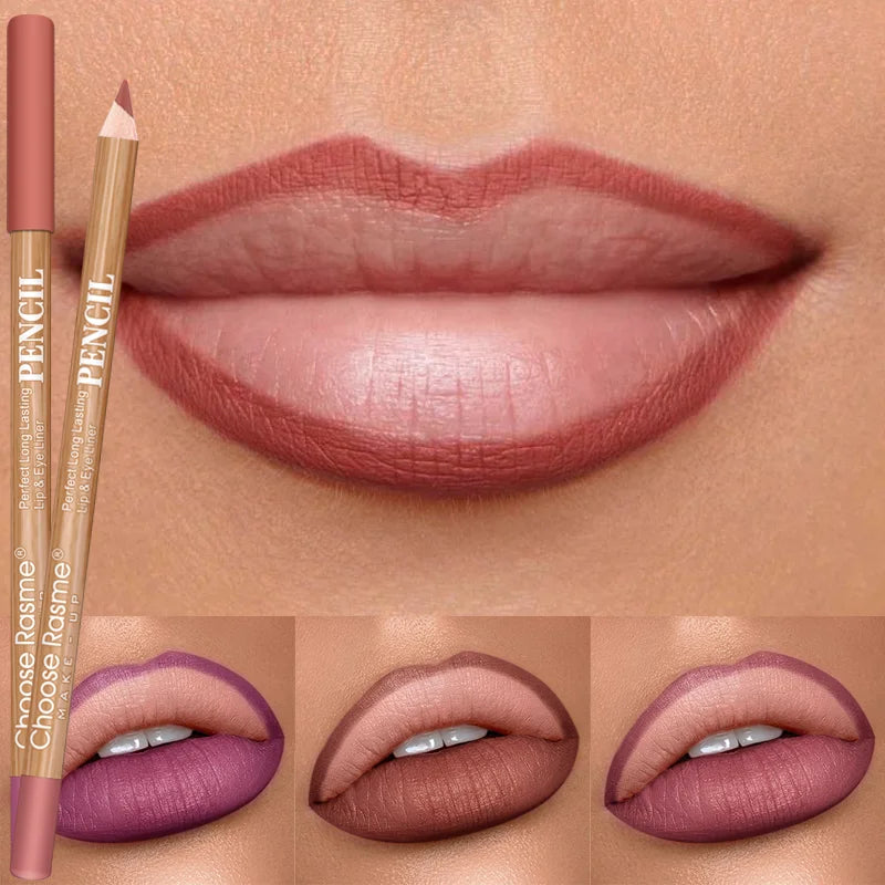 12 color lip enriching lipliner, lip moisturizing, three-dimensional fitting, light, thin, silky and clear lip liner