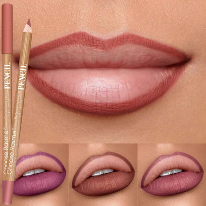 12 color lip enriching lipliner, lip moisturizing, three-dimensional fitting, light, thin, silky and clear lip liner