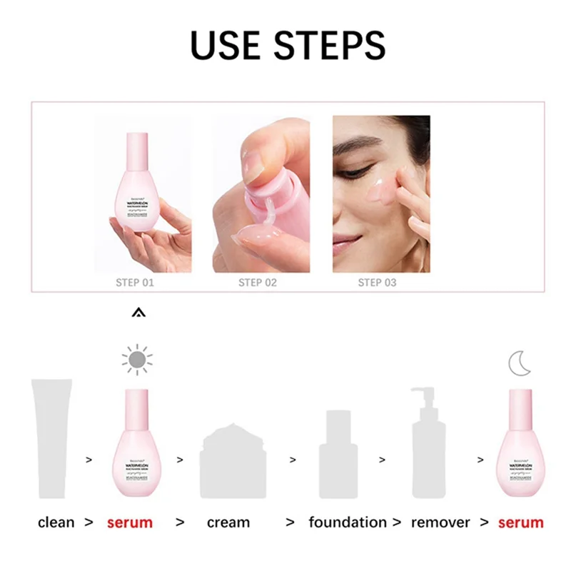 Hot Sale Ibcccndc Watermelon Niacinamide Face Serum 75Ml Glow Lightweight Facial Serum & Priming Liquid Brightner